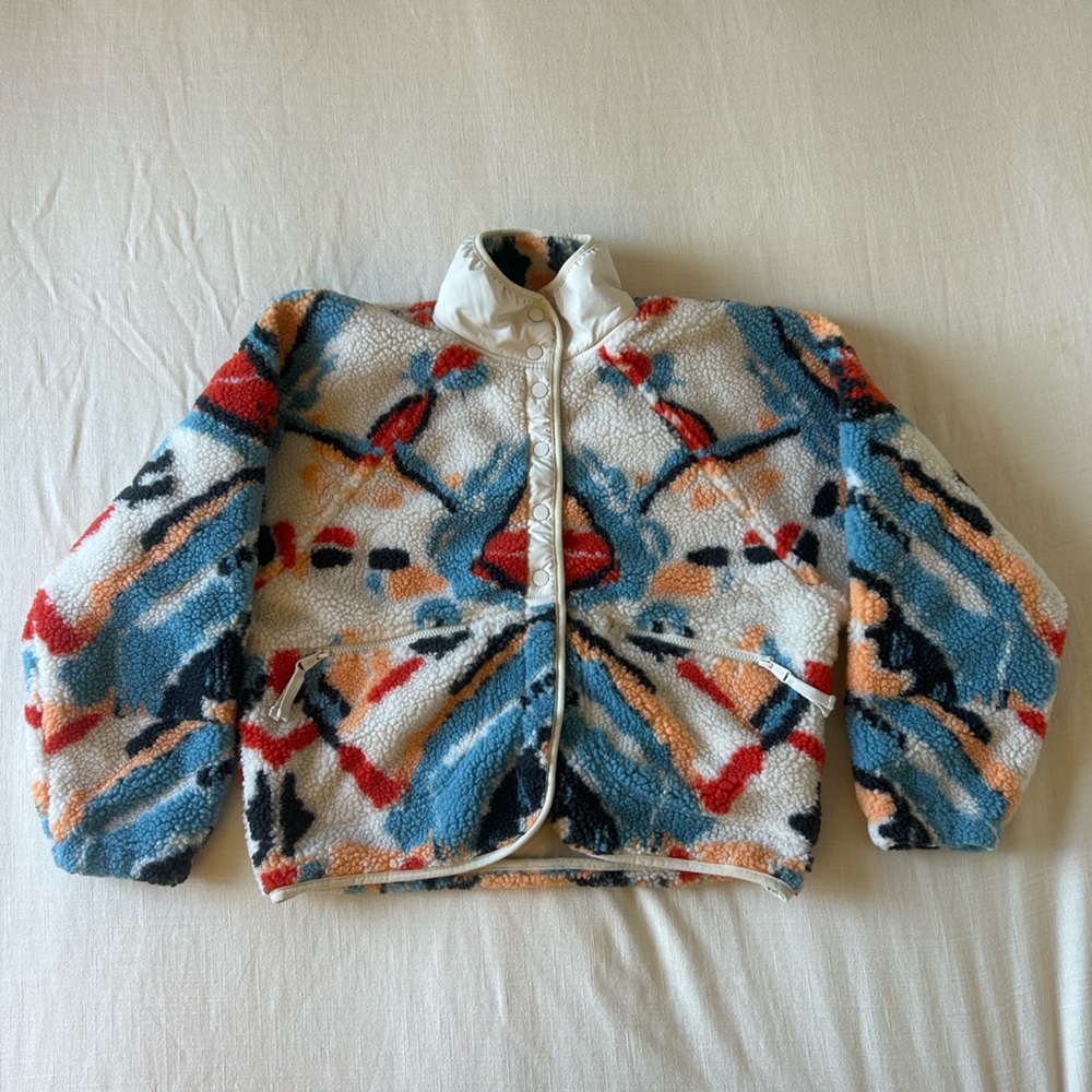 Free People Hit The Slopes Printed Fleece Jacket